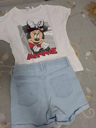 Set bambina maglietta Minnie e shorts
