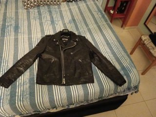 Cazadora Piel Schott Unisex Negra