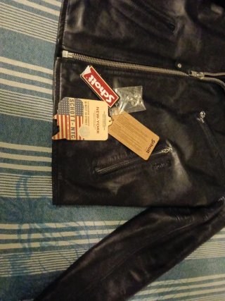 Cazadora Piel Schott Unisex Negra