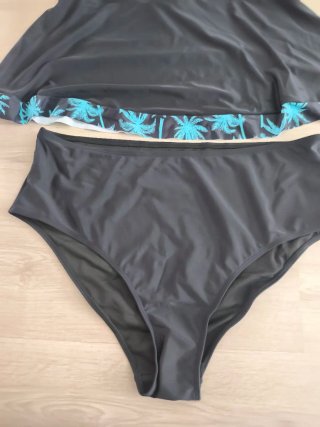 Bikini mujer talla 4XL negro y azul