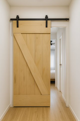 Puerta corredera estilo granero madera