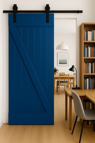Puerta corredera estilo granero madera