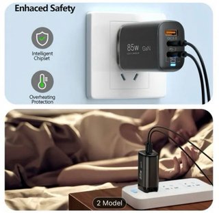 Cargador Rápido GaN 85W EU Plug