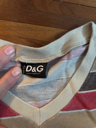 T-shirt D&G rigata piquet delave