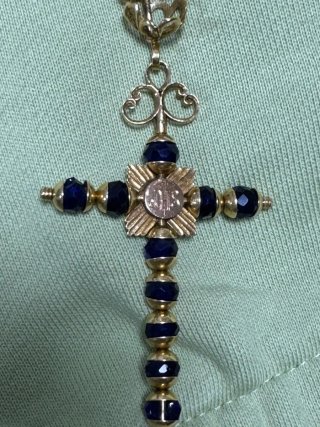 Rosario Oro 18k Zafiros Azul
