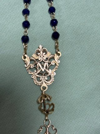 Rosario Oro 18k Zafiros Azul