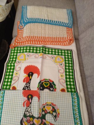 Lote Toalla Paño cocina Mantel Bolsa tela Delantal