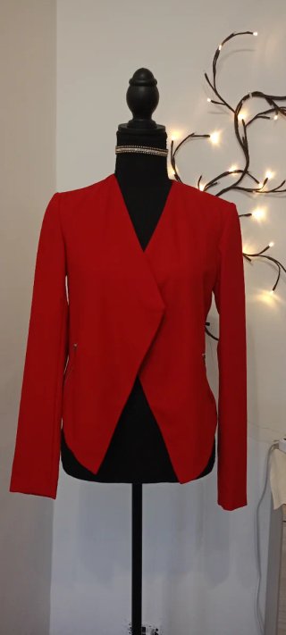 Blazer H&M Rosso Taglia 34 EUR XS Asimmetrico