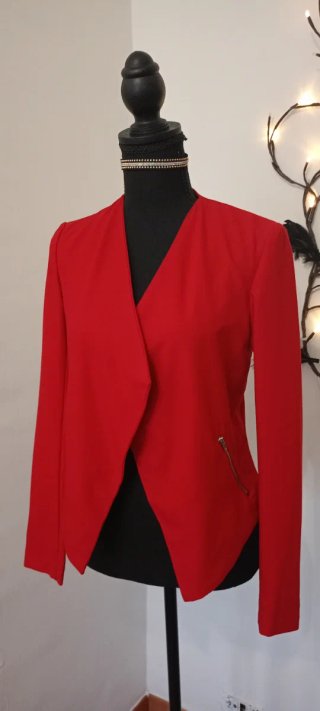 Blazer H&M Rosso Taglia 34 EUR XS Asimmetrico