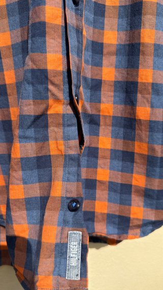 Camisa Tommy Hilfiger Cuadros Naranja Talla XL