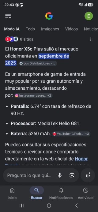 Honor X5c Plus Negro