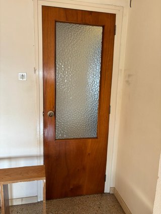 Puerta madera con cristal 70 cm