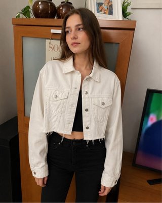Chaqueta vaquera blanca cropped