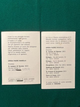 6 Santini e 2 cartoline Padre Marella