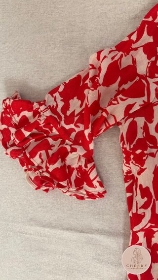 Camisa Carolina Herrera Estampada Roja