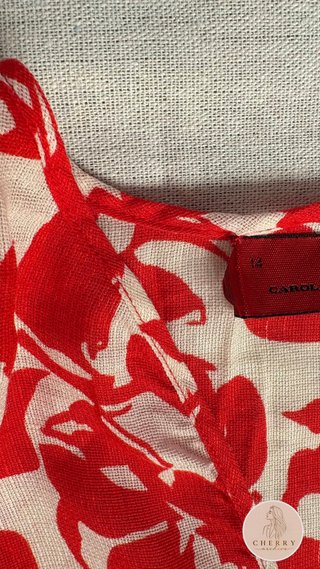 Camisa Carolina Herrera Estampada Roja
