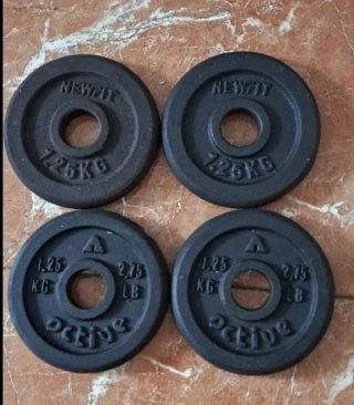 4 discos 1.25kg para barra 30mm