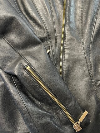 Giacca in vera pelle nera