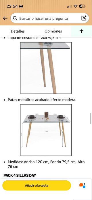 Mesa Comedor Homely Cristal Diseño Nórdico
