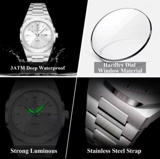 Reloj POEDAGAR plateado y blanco
