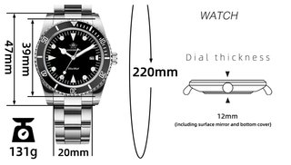 Reloj Addiesdive AD 2068 Negro/Plata