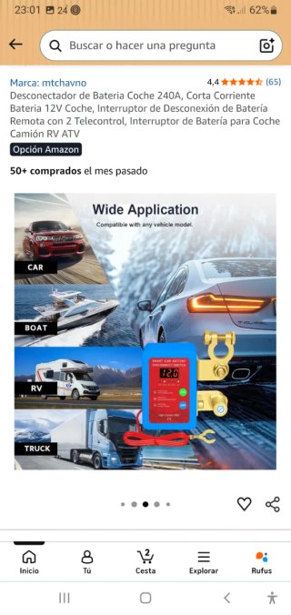 Cortacorrientes Batería Coche 12V 240A