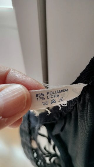 Corsé negro encaje con ligueros