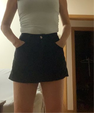 Falda pantalón denim negra T.XS