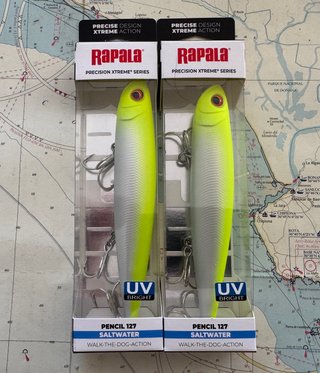 Lote 2 señuelos Rapala Pencil 127 UV Salt Water