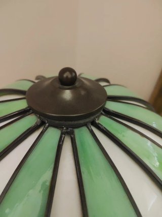 Lampada Tiffany Vetro Verde e Bianco