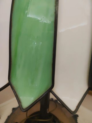 Lampada Tiffany Vetro Verde e Bianco
