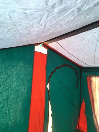 Tienda de campaña carpa naranja y verde