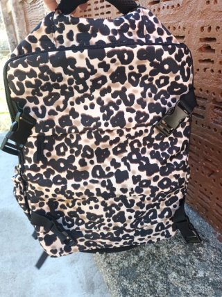 Mochila de viaje estampado leopardo