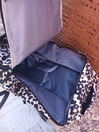 Mochila de viaje estampado leopardo
