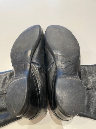 Botas altas vintage cuero negro multicolor