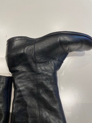 Botas altas vintage cuero negro multicolor