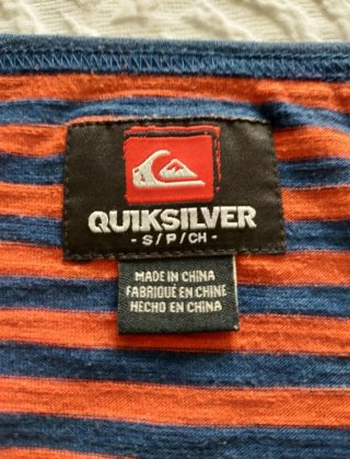 Camiseta Quiksilver Rayas Naranja y Azul
