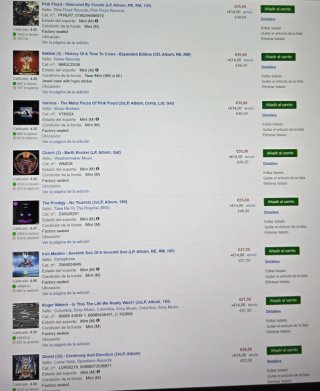 Venta vinilos por unidad.