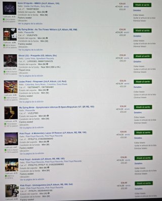 Venta vinilos por unidad.