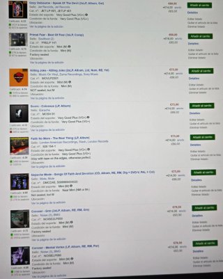 Venta vinilos por unidad.