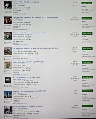 Venta vinilos por unidad.