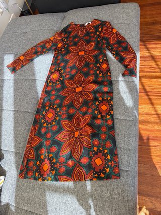Vestido estampado floral manga larga