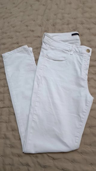 Pantalón Massimo Dutti Skinny Fit Blanco