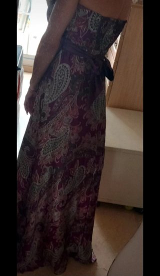 Vestido largo estampado paisley