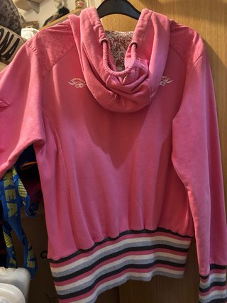 Sudadera vintage rosa con cremallera