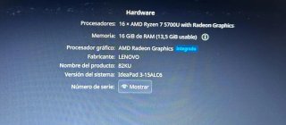 Lenovo Ideapad 3 15AlC6 Gris