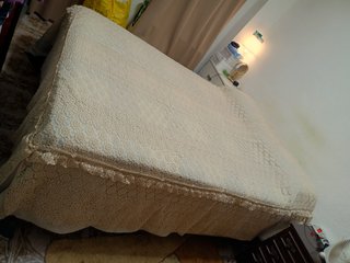 Colcha ganchillo beige 135