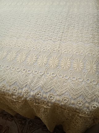 Colcha ganchillo beige 135
