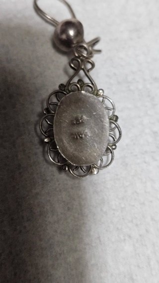 Pendientes Plata 925 con Piedra Negra