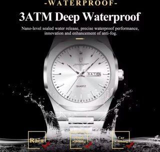 Reloj POEDAGAR Plata/Blanco Hombre